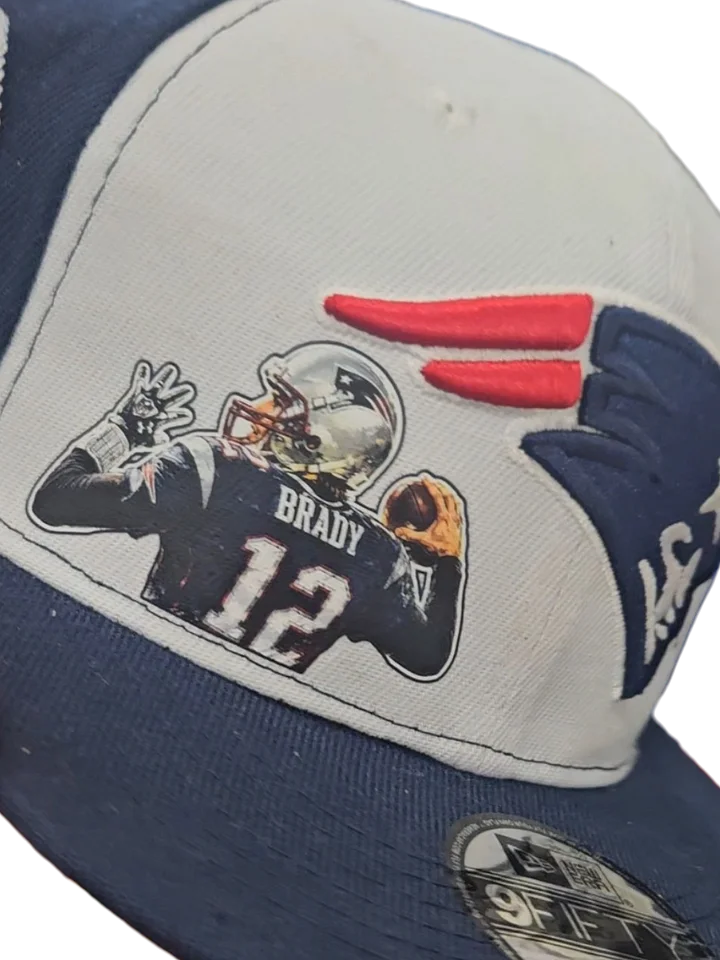 Tom Brady Throwback Custom Patriots Hat – White/Navy product image (1)
