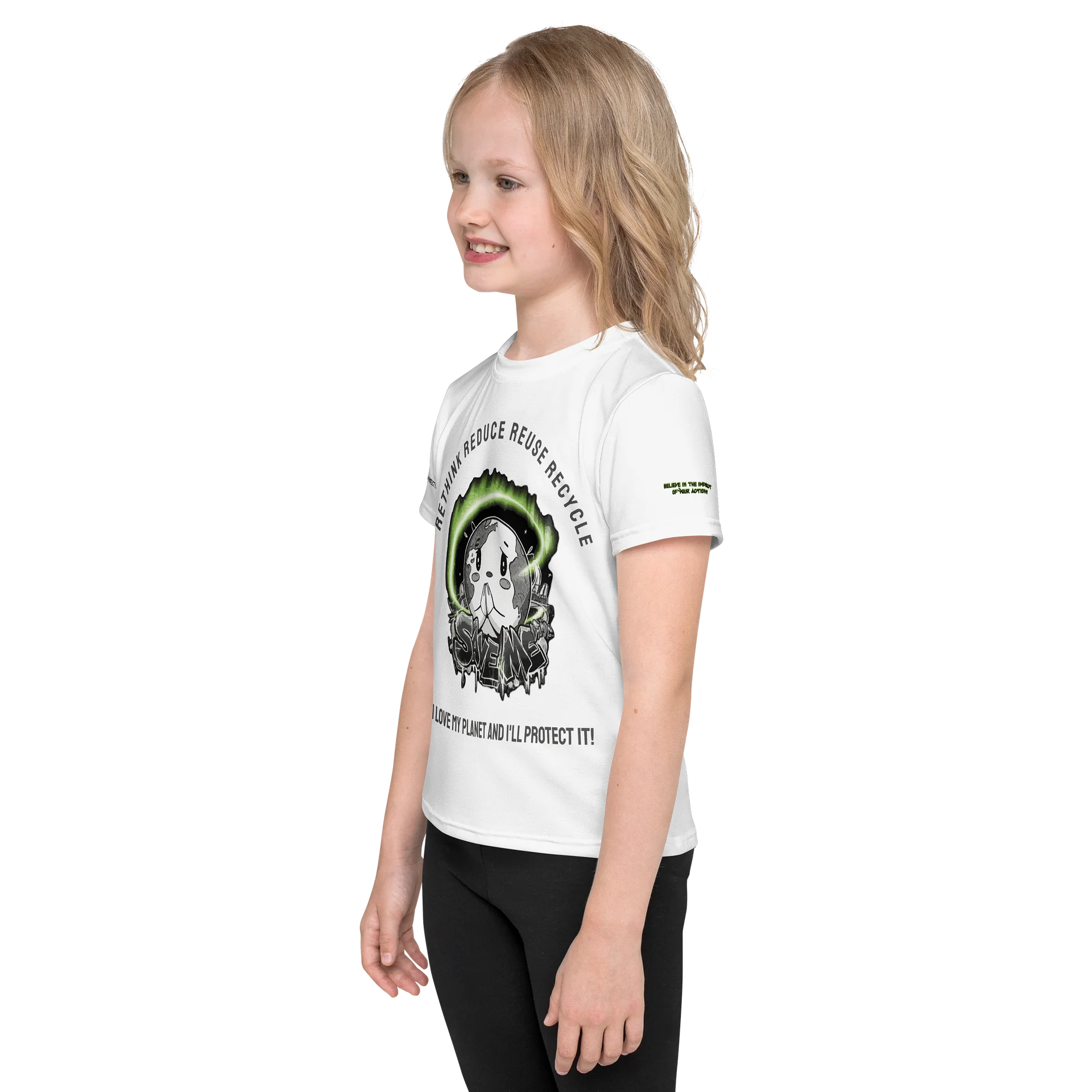 Save Me Kids Crew Neck T-Shirt | Eco-Friendly Style for Young Activists product image (3)
