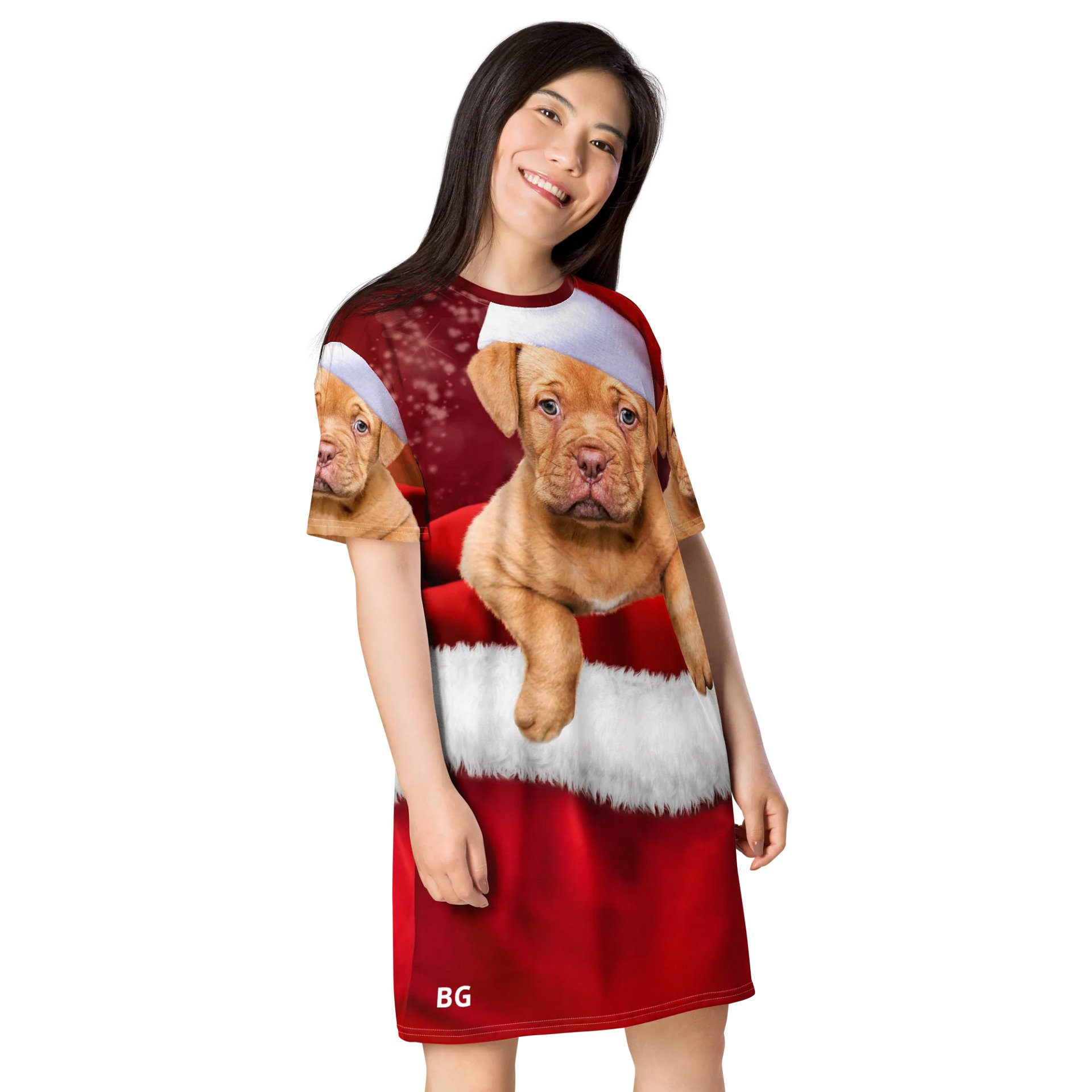 'It's Christmas' Santa Paws All-Over T-Shirt Dress product image (4)