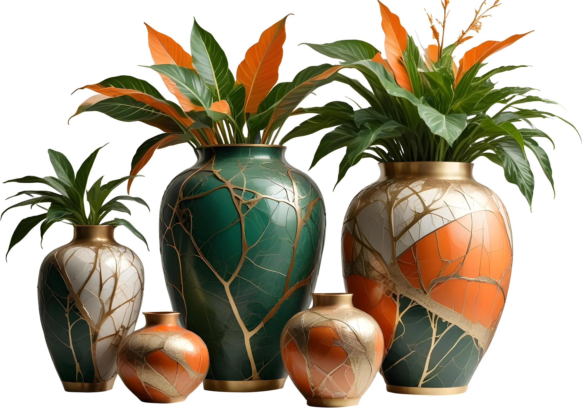 Harvest Elegance – Vase Kintsugi spa decor PNG product image (1)