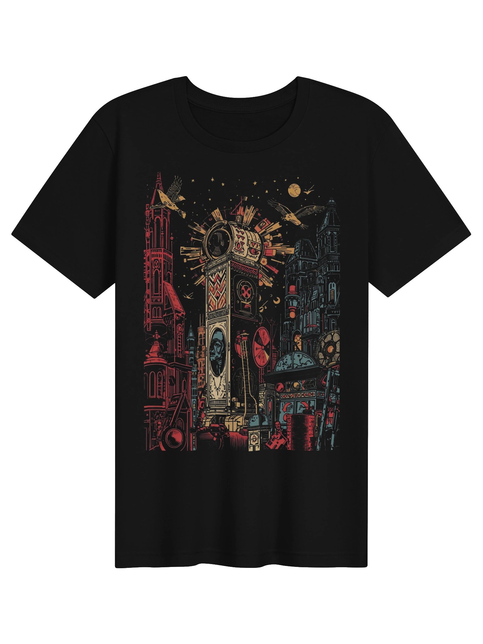 Retro Steampunk City Night Lightweight T-Shirt product image (1)