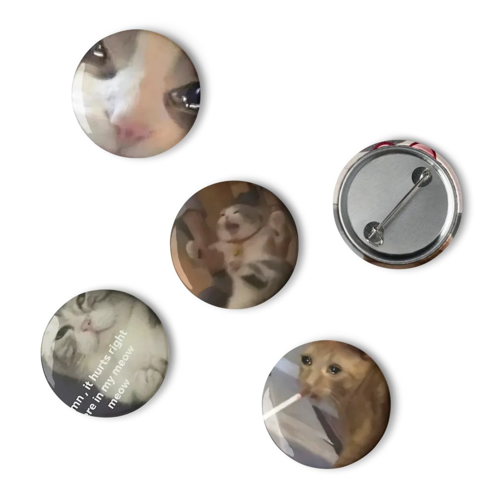 Set of Pin Buttons: Meme Cats 33 product image (6)