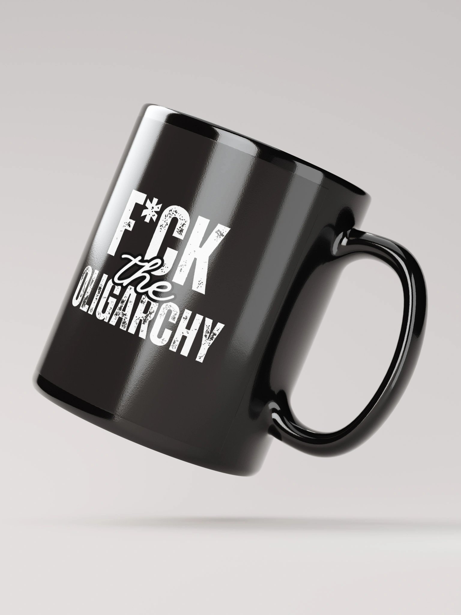 F*ck the Oligarchy: Black Glossy Mug product image (3)