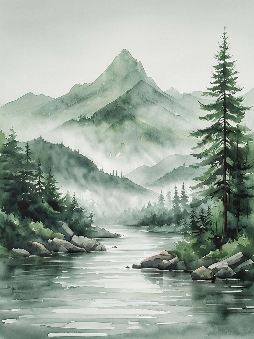 Serene River Forest Framed Poster product image (1)