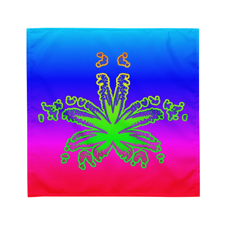 Colorful Cannabis Leaf Art Bandana, Fun 420 Fashion, Stoner Summertime Accessory product image (1)