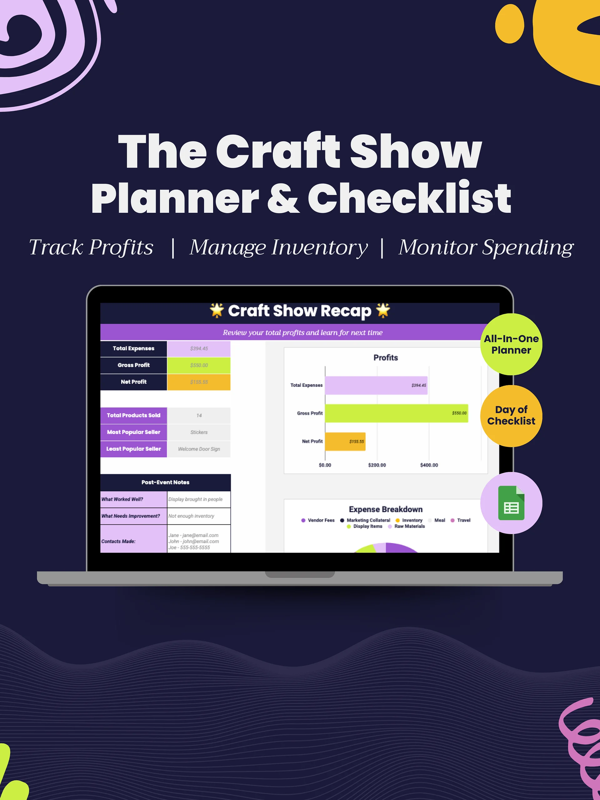 Craft Show Planner Spreadsheet & Checklist for Craft Sellers product image (1)