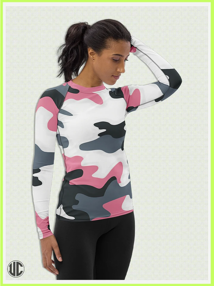 Bubblegum Pink Urban Camo - Women’s Rash Guard product image (1)