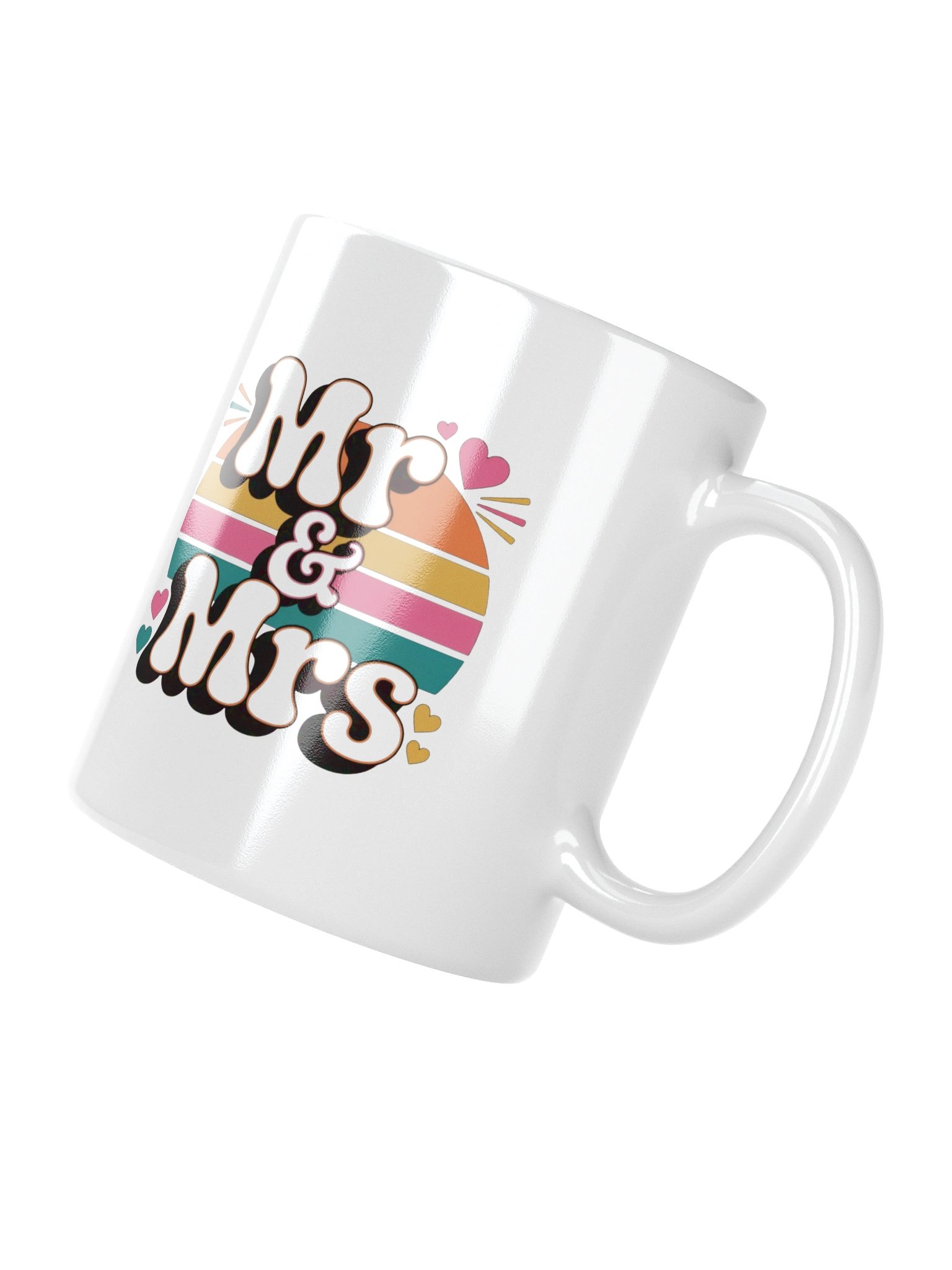 Retro Mr & Mrs Sunset Hearts Coffee Mug product image (11)
