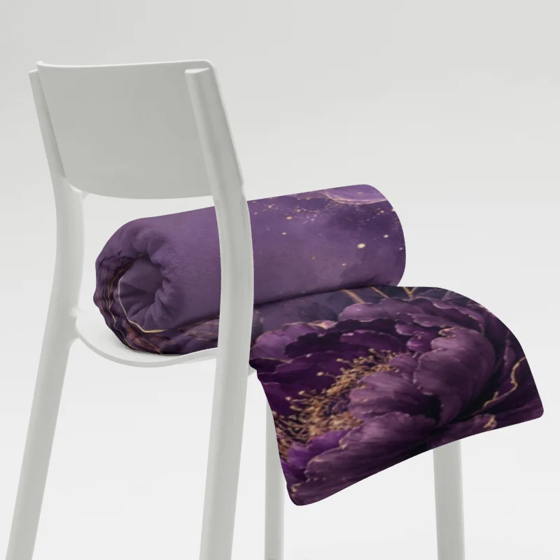Protect Your Peace Purple Floral Throw Blanket product image (12)