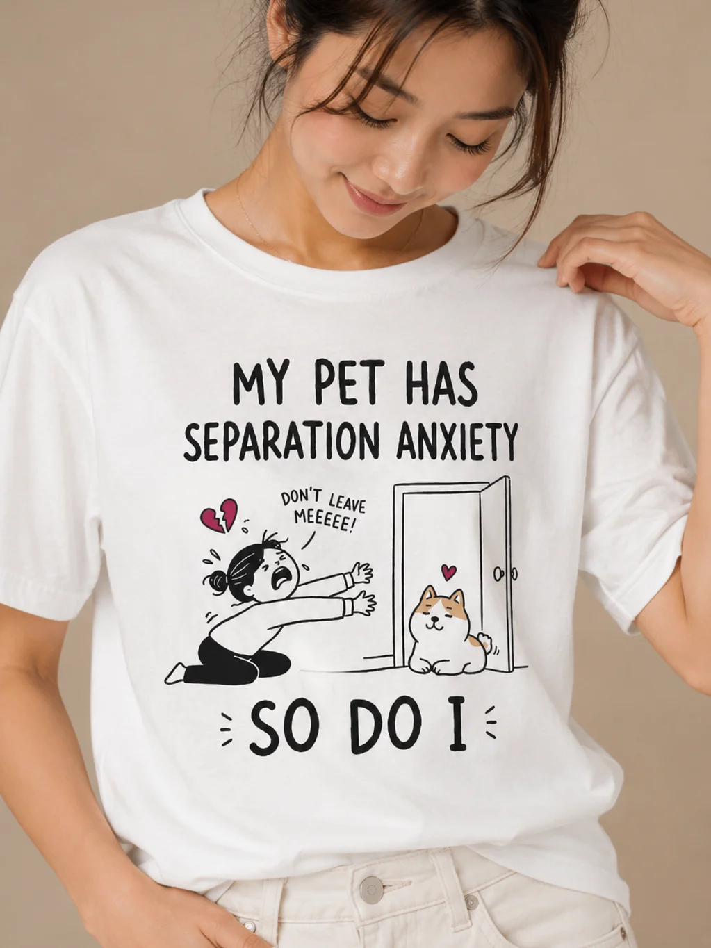 My Pet Has Separation Anxiety So Do I T-Shirt | Funny Pet Lover Shirt | Cute Cat & Dog Parent Tee product image (2)