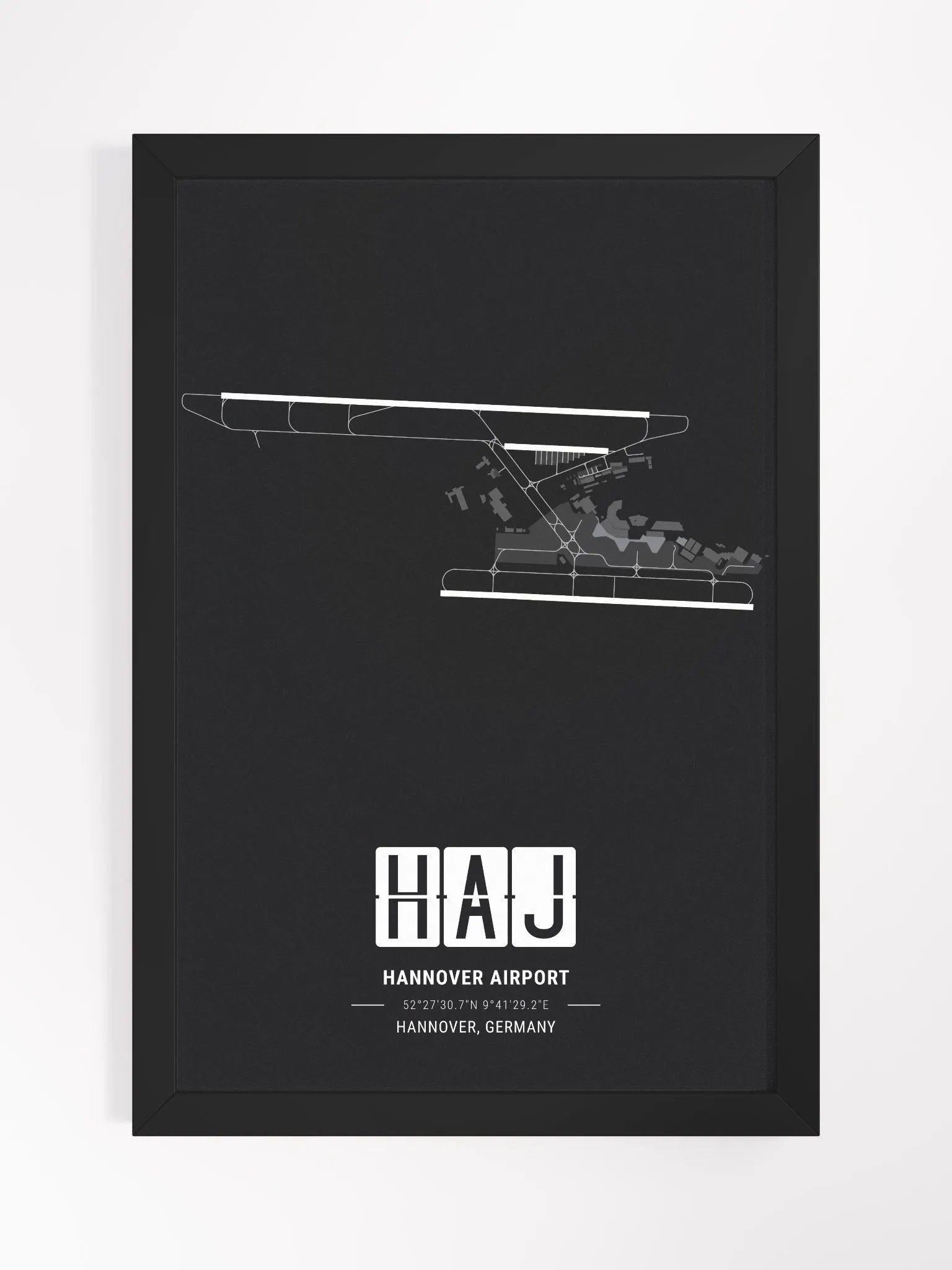 Framed Airport HAJ Premium Map On Matt Paper product image (1)