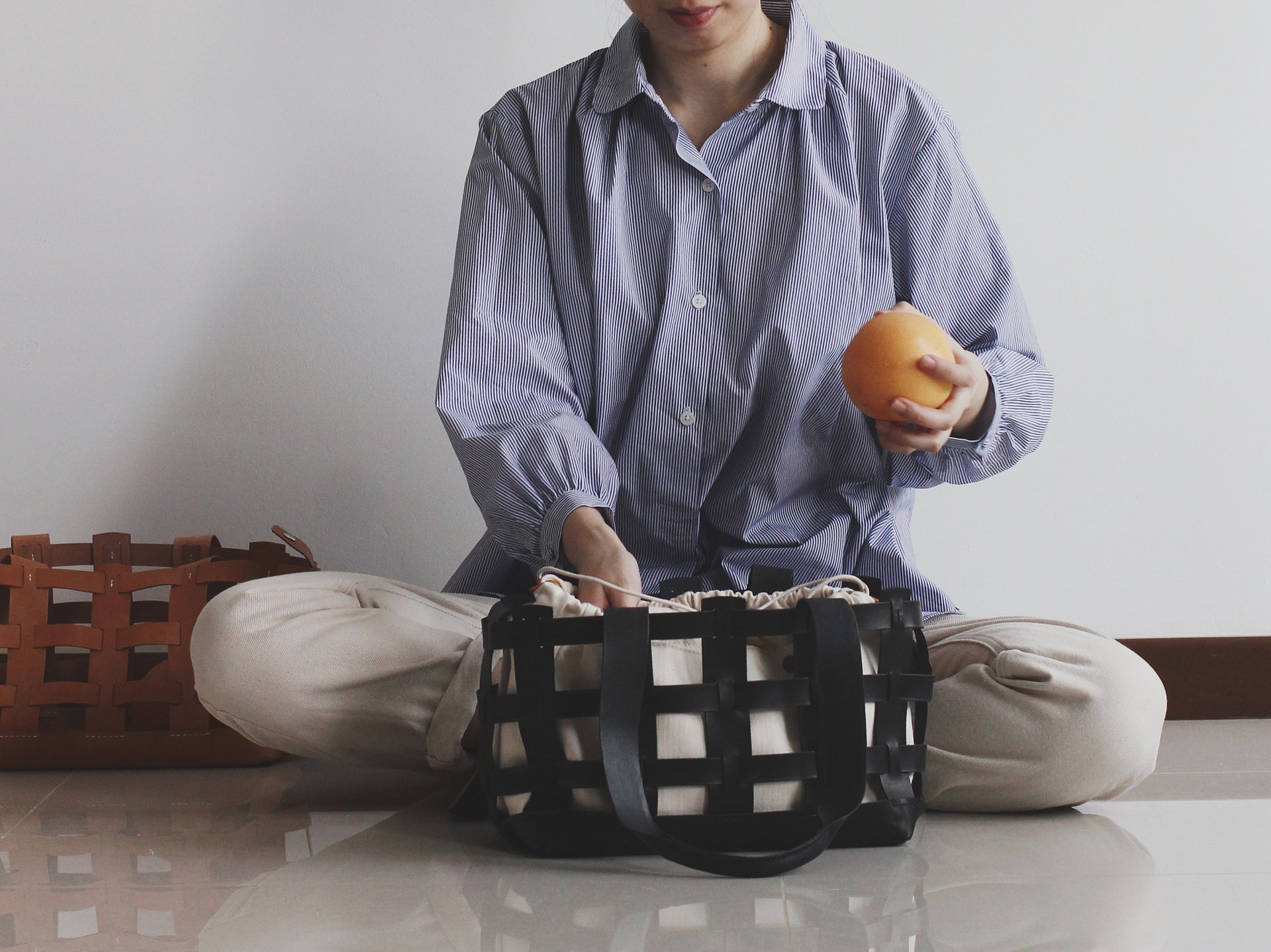 Vegetable Tanned Leather Caged Tote Bag - Large product image (7)