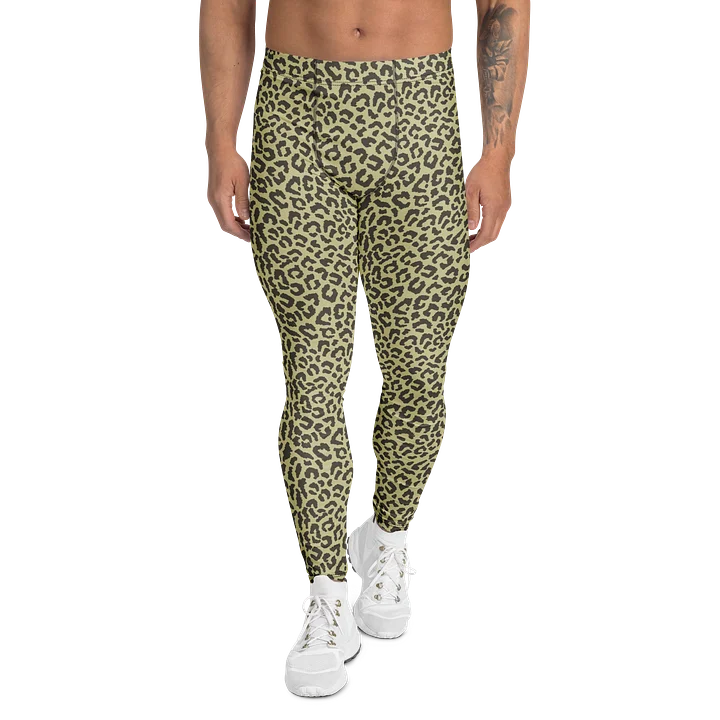 Comfortable Green Leopard Print Men’s Leggings product image (1)