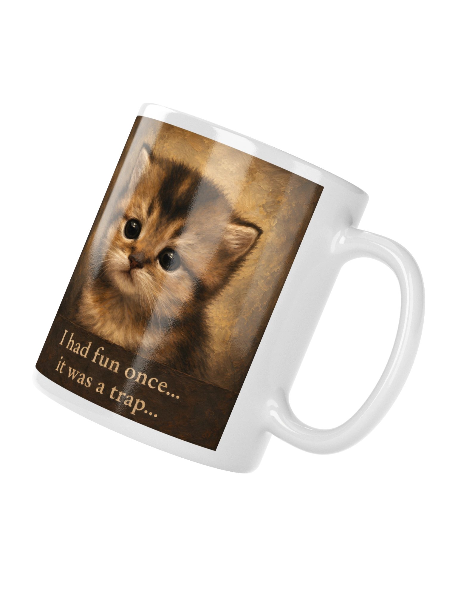 I Had Fun Once Mug | Sarcastic Cat Coffee Cup | Funny Vintage Kitten Mug product image (3)