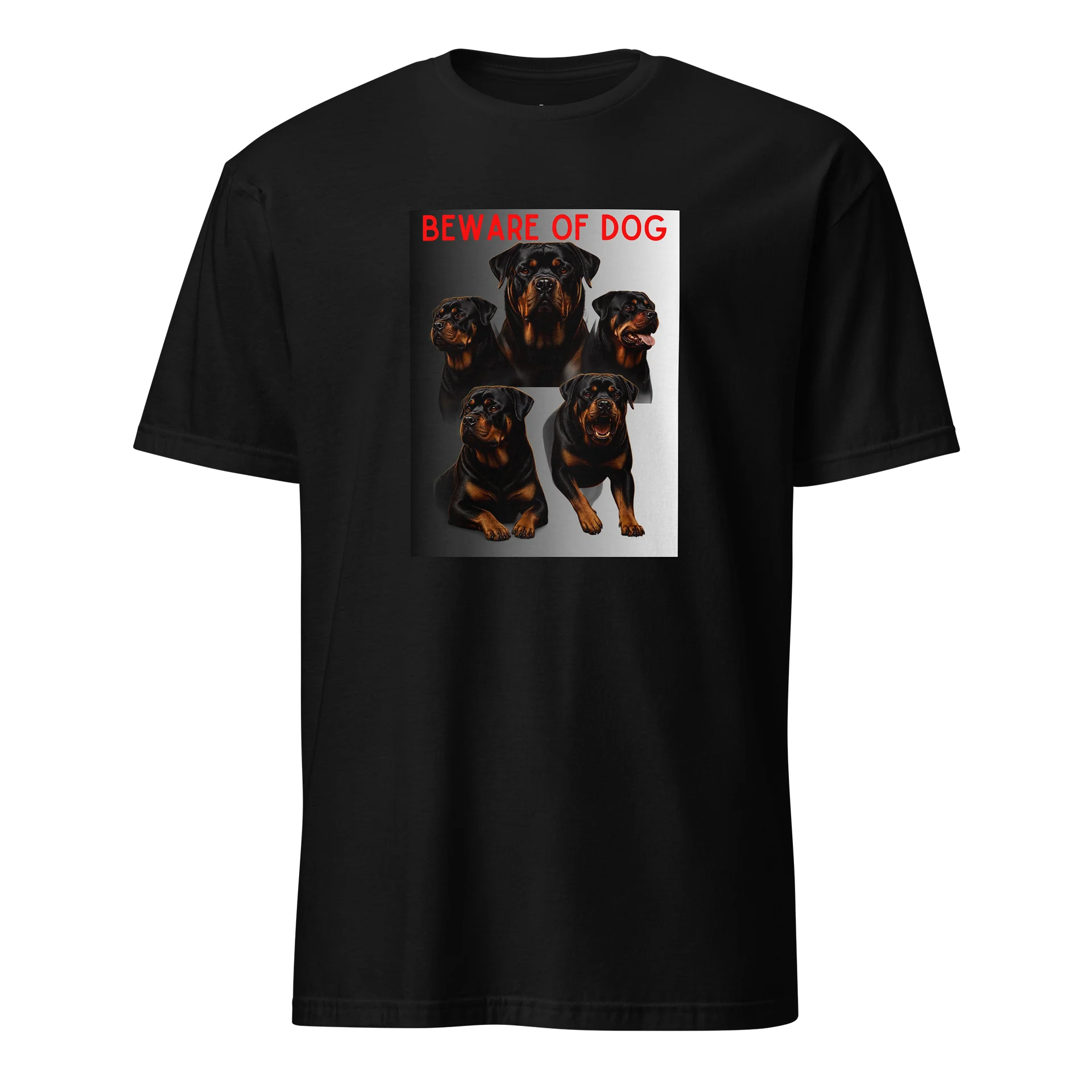 BEWARE OF DOG ROTTWEILER WARNING GRAPHIC TEE product image (1)
