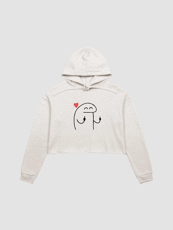 Meme Stick Figure Middle Finger Love Crop Hoodie product image (2)