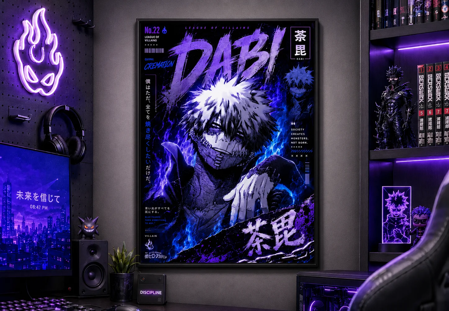 Dabi – Blue Cremation | League of Villains Anime Poster product image (1)