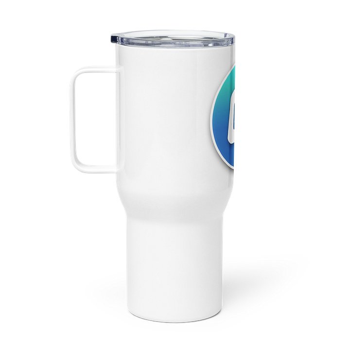 Ethanator Teal Gradient Leaf Logo Travel Mug (With Handle) product image (1)
