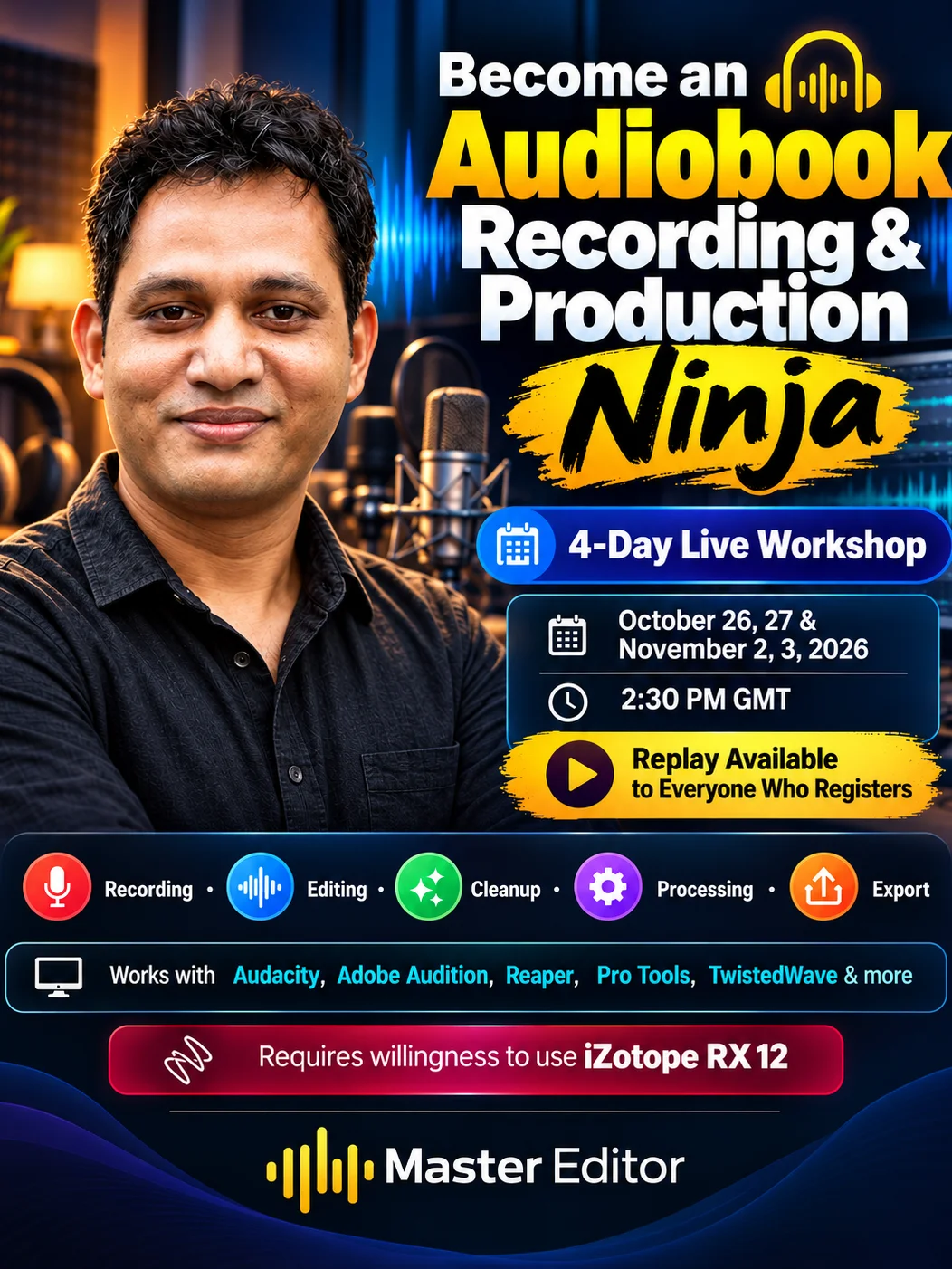 Become an Audiobook Recording & Production Ninja — in 4 Days! product image (1)