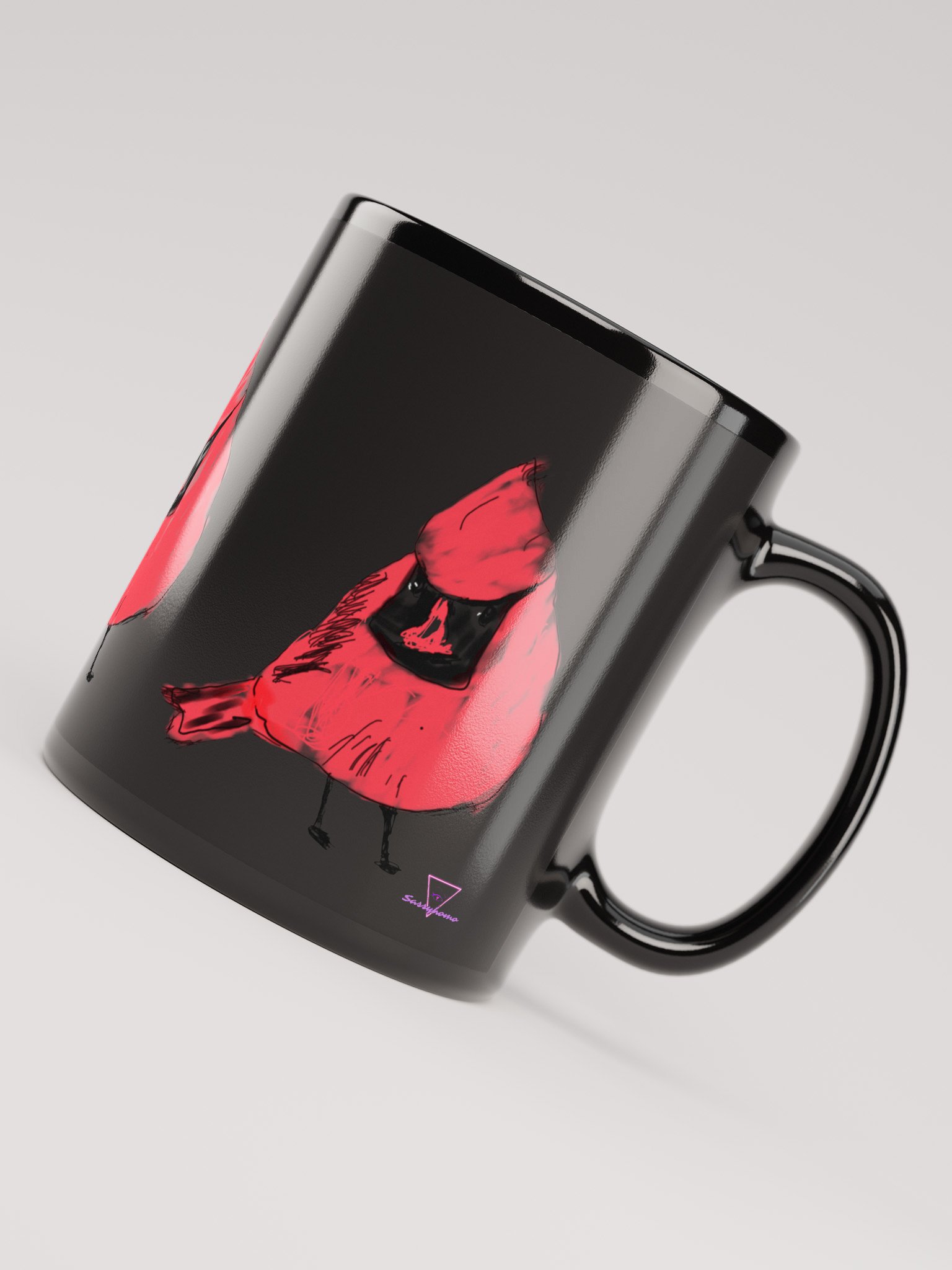 Shirley’s Cardinal Black Glossy Mug product image (8)