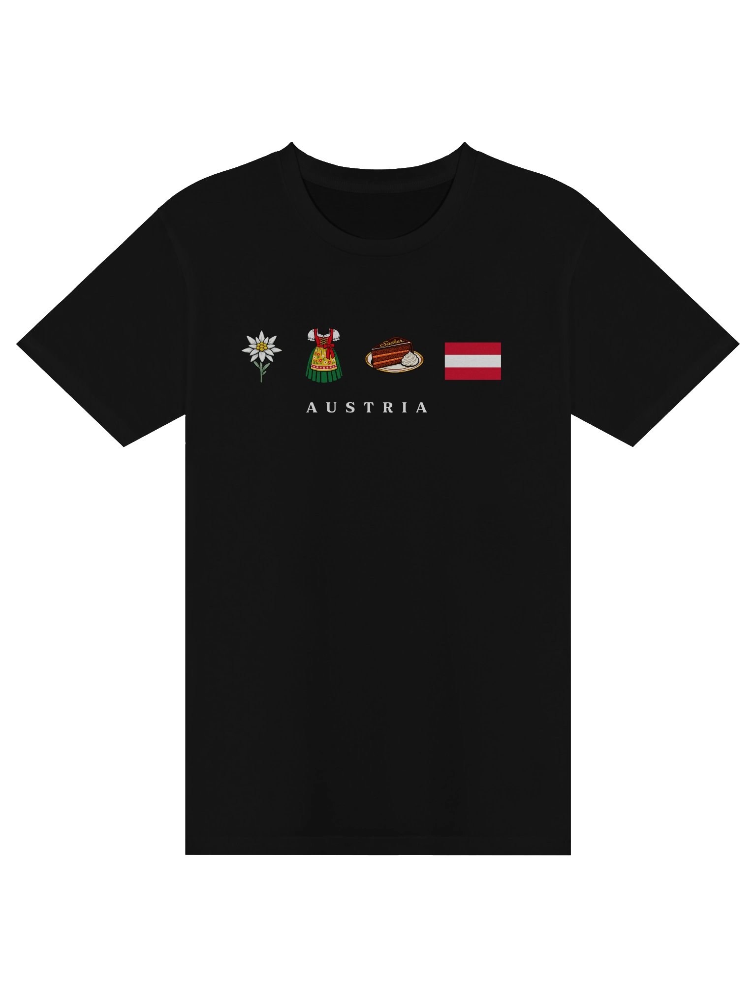 Austria Heritage T-Shirt | Edelweiss Sachertorte Dirndl | Österreich Pride Apparel | Minimal Alpine Roots Wear product image (1)