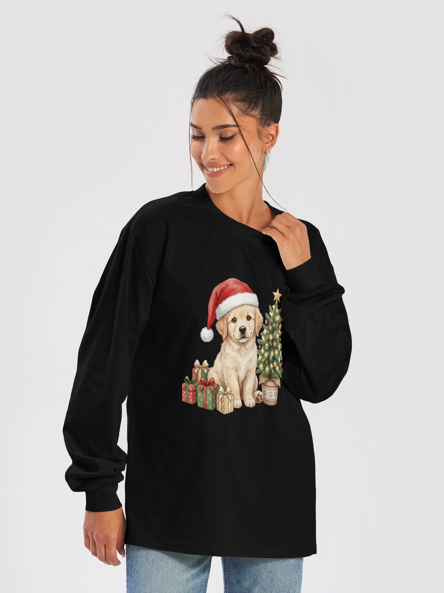 Cute Golden Retriever Christmas Sweatshirt product image (21)