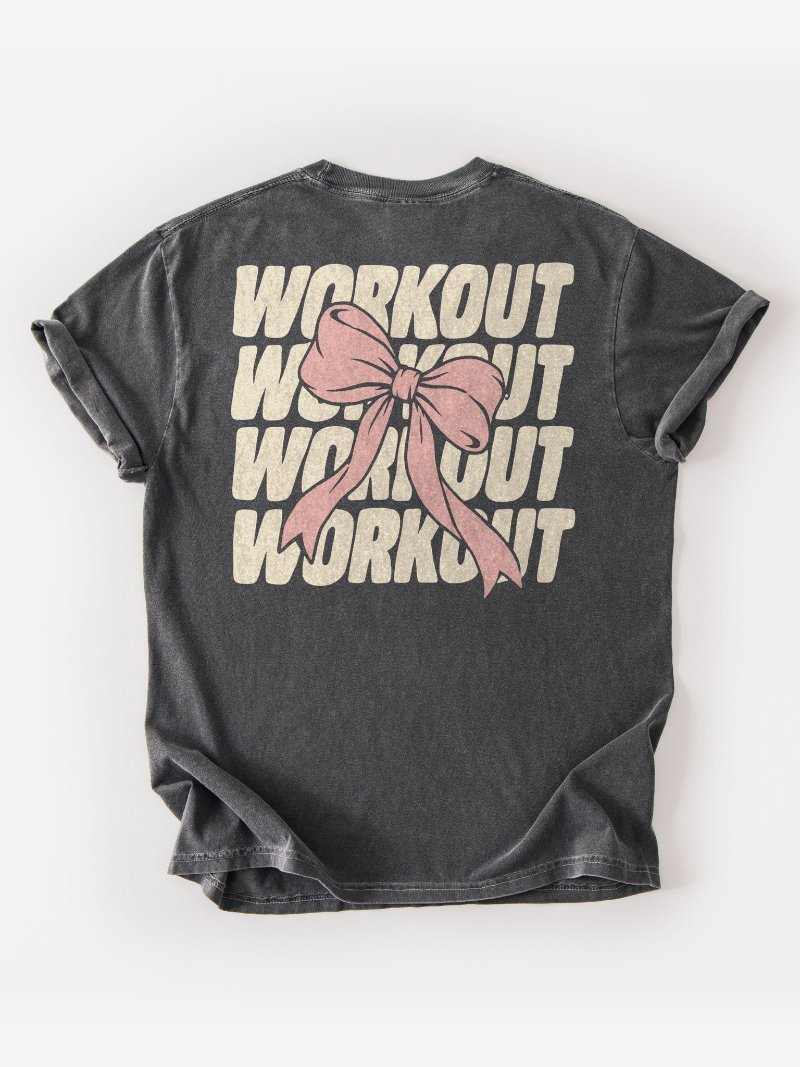 Workout Coquette Bow Oversized Gym Tee | Pump Cover product image (1)