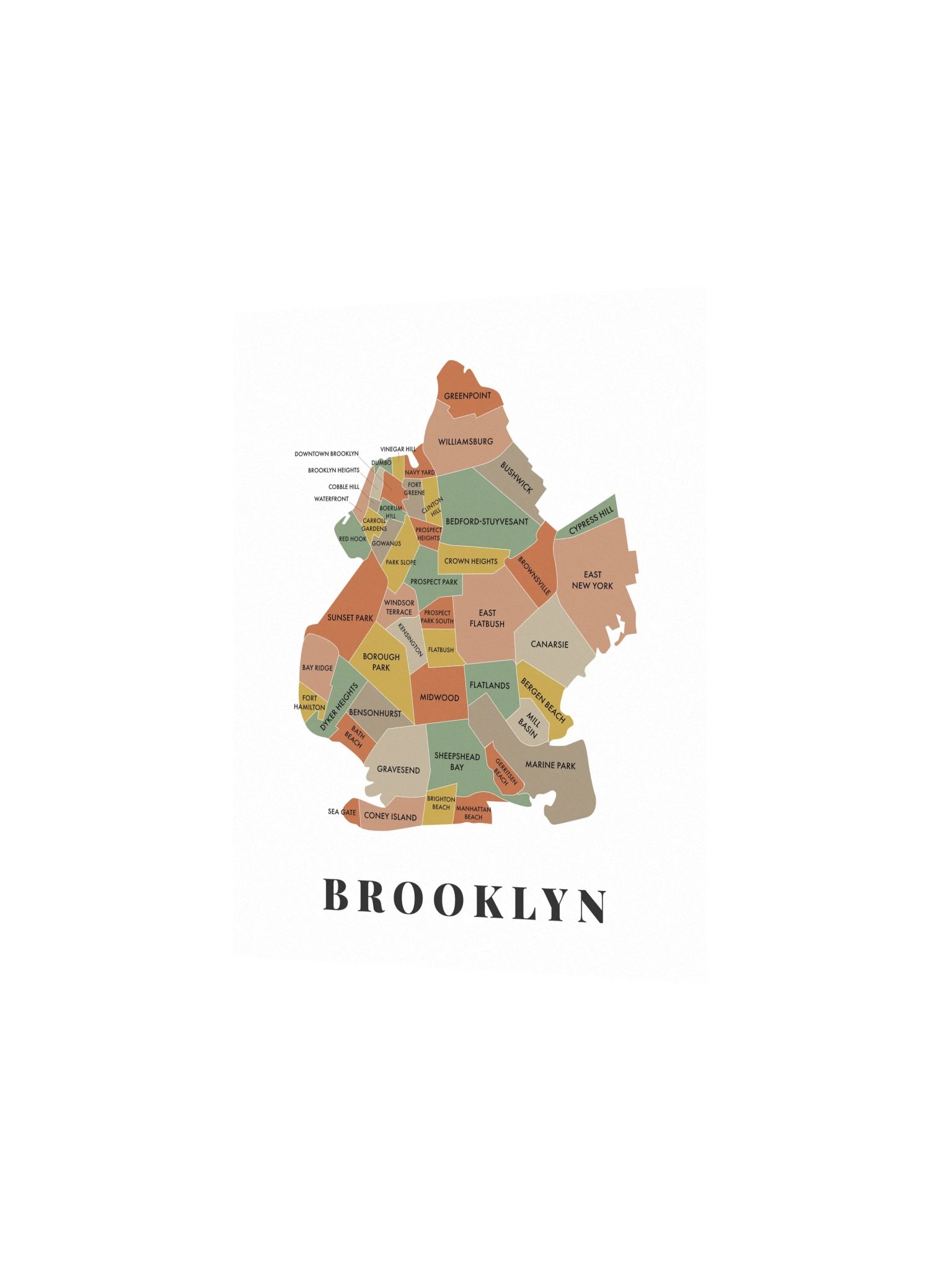 Brooklyn Neighborhood Map (Earth) [all] product image (2)