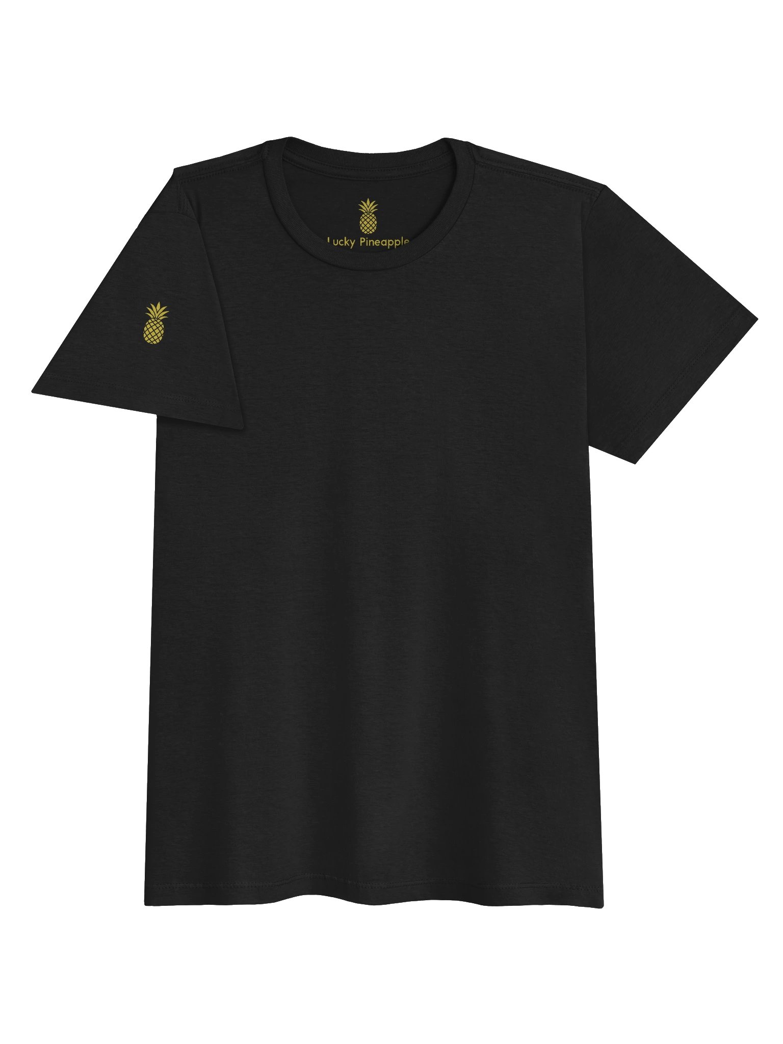 Semi Fitted Lucky Pineapple® Minimalist Sleeve Solid Color Women's T-Shirt (Colors, Black, & White) product image (17)