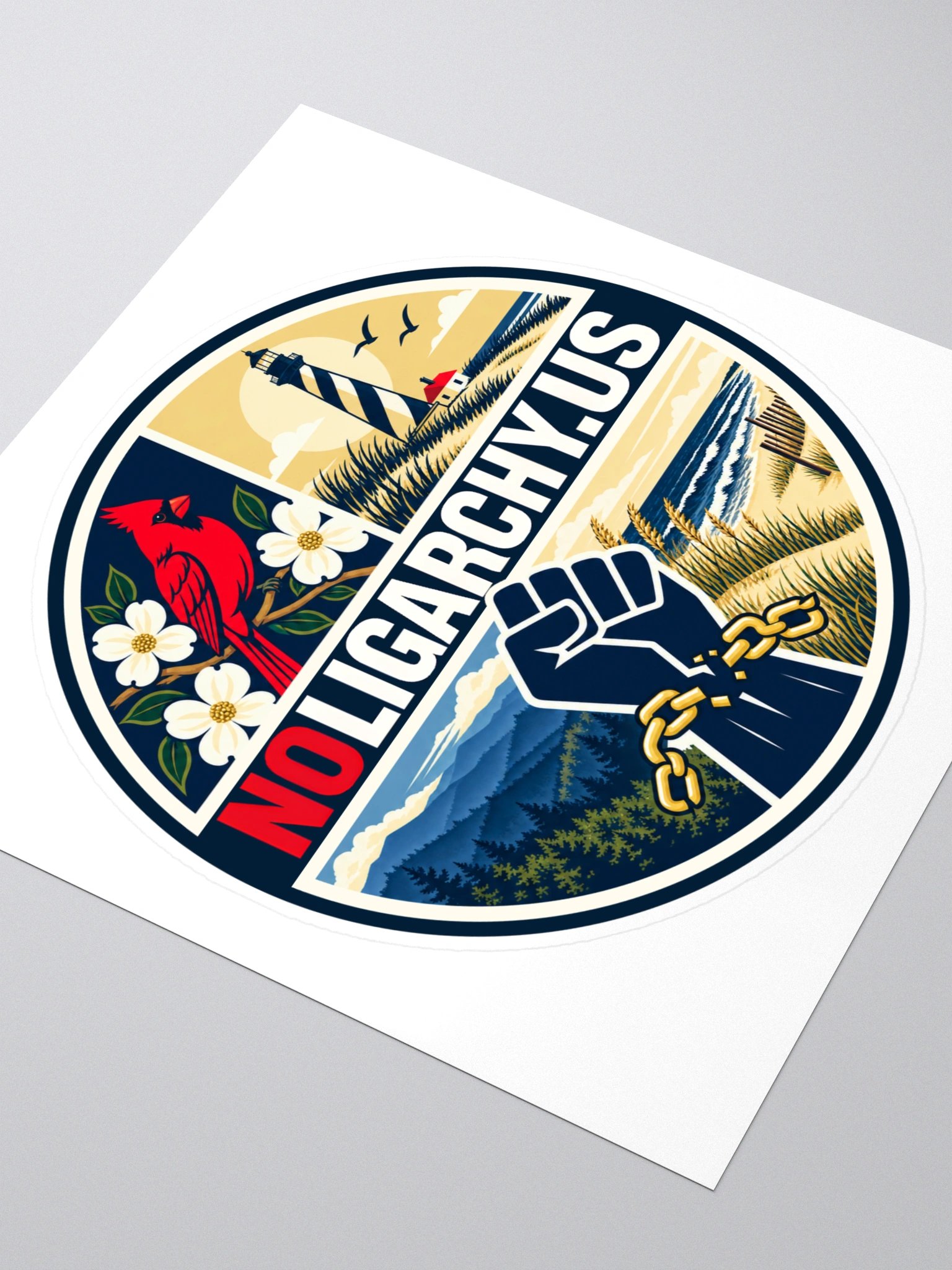 North Carolina NOLIGARCHY.US sticker product image (3)