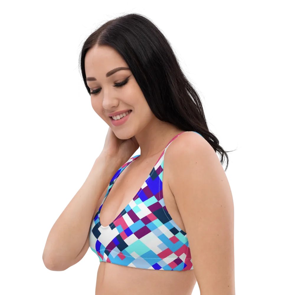 Colorful Mosaic Pattern Design Padded Bikini Top - v1 product image (5)