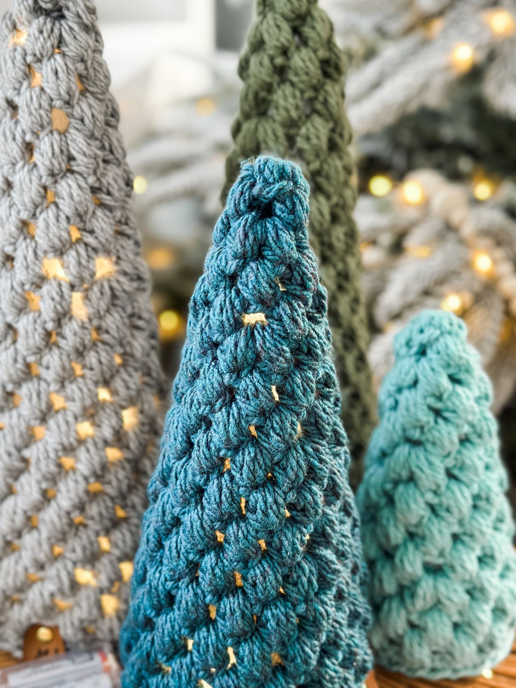 Festive Puff Stitch Trees Crochet Pattern product image (7)