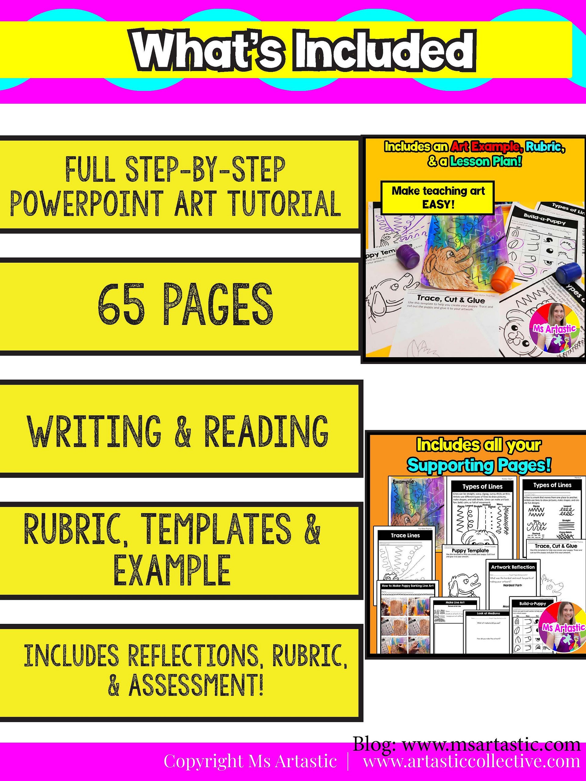 Kindergarten Art Activity Puppy Line Art Lesson Types of Lines Art Project product image (6)
