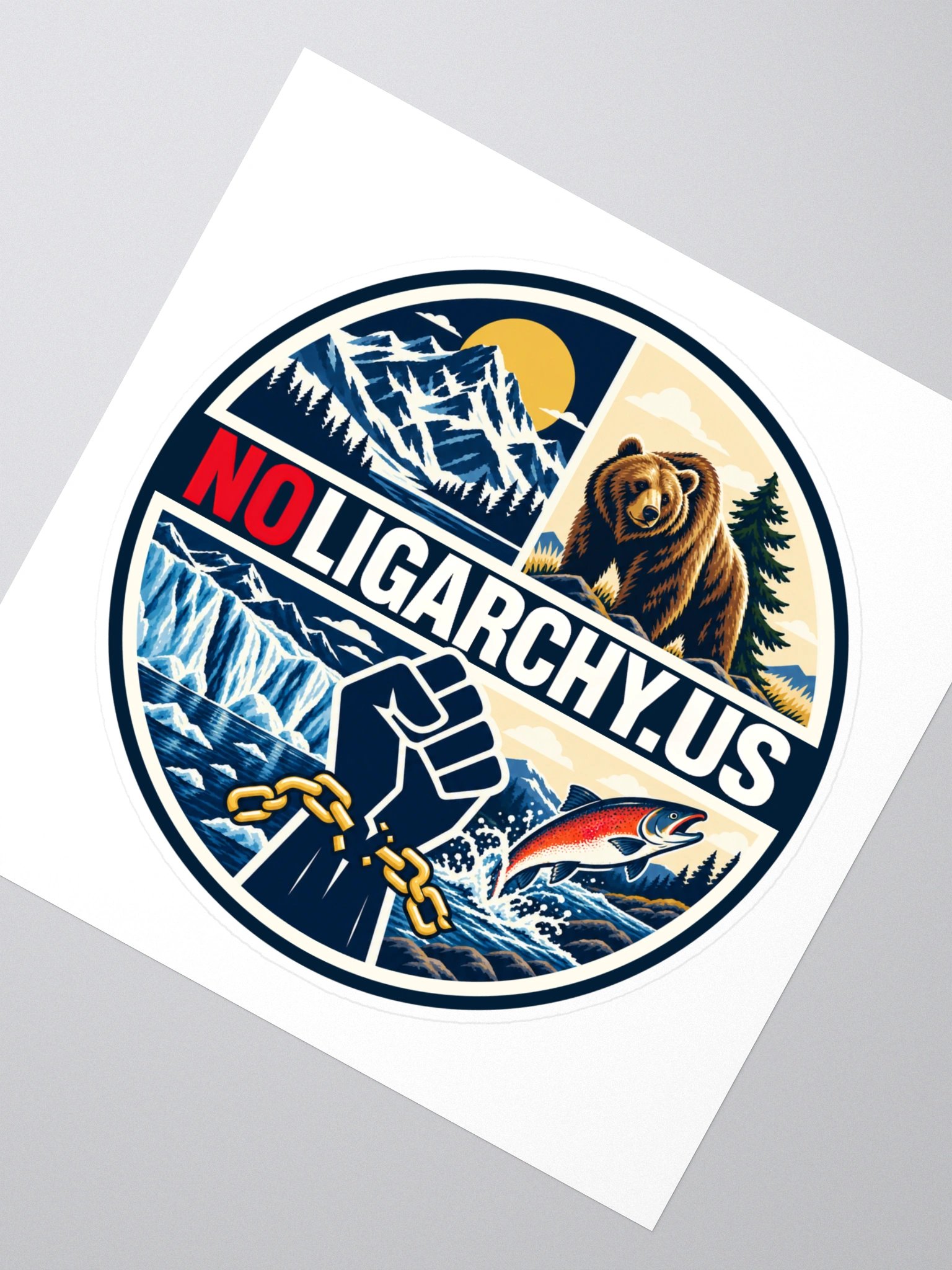 Alaska NOLIGARCHY.US sticker product image (2)