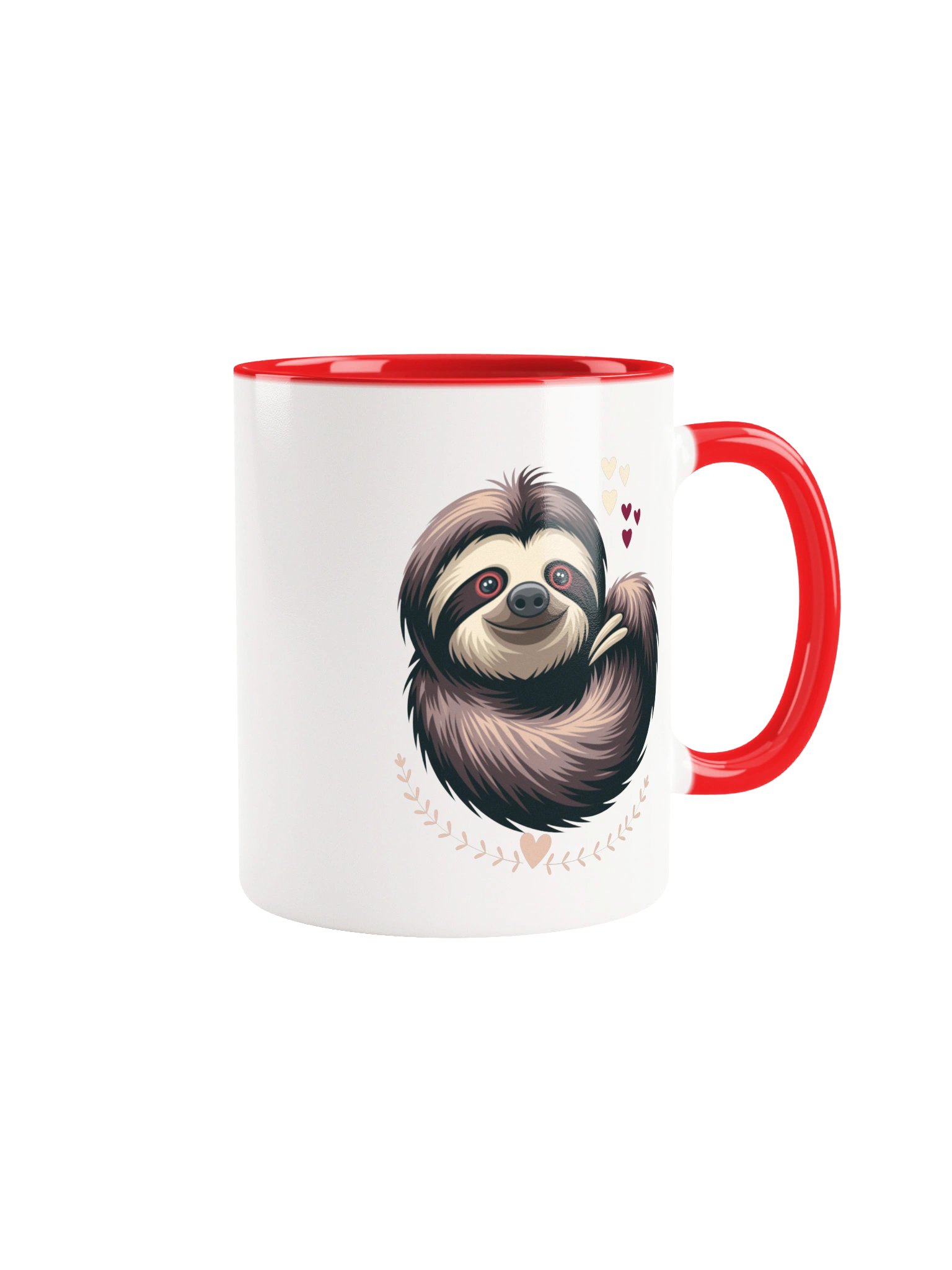 Cute Sloth Hugging Itself - Sloth With Hearts Design - Funny Animal Lover Gift product image (1)