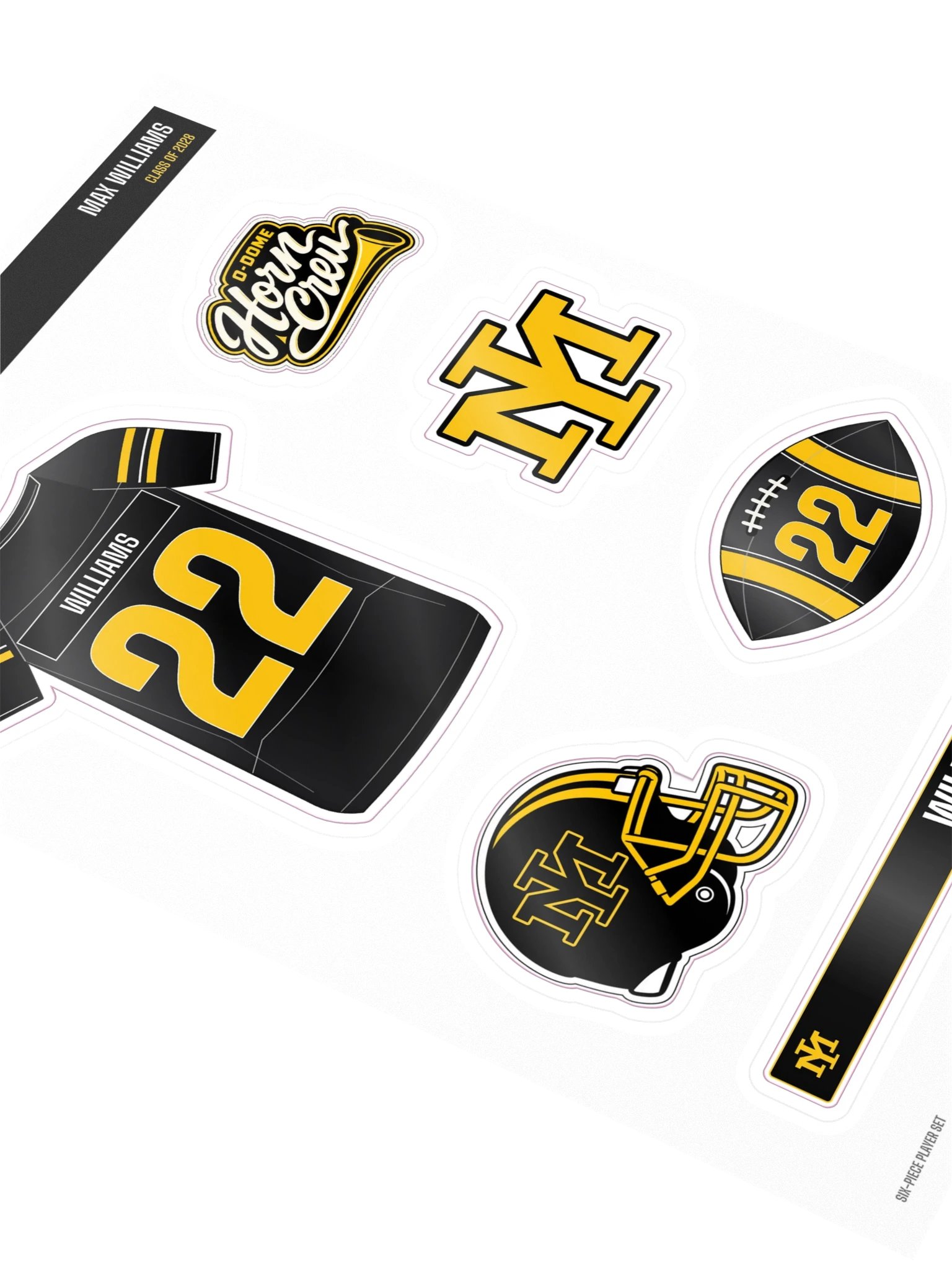 Max Williams #22 — Mustangs Sticker Sheet product image (2)