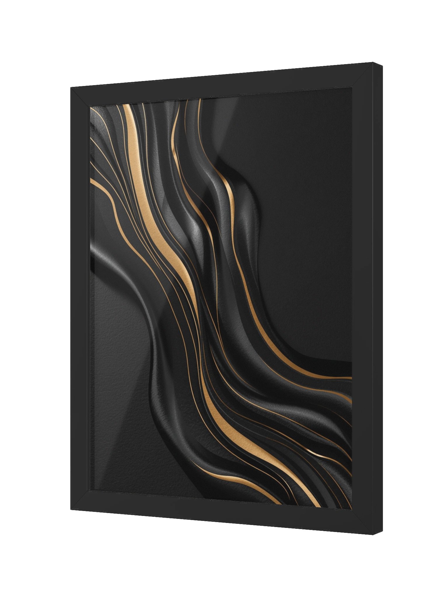 Midnight Gold Flow – Luxury Abstract Wall Art Print- 30×41 product image (2)