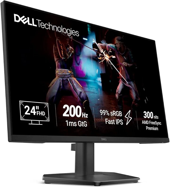 Dell SE2425HG 23.8" FHD IPS Gaming Monitor, 200Hz Refresh, 3side narrow bezels, 1ms GtG, AMD FreeSync Premium,HDR 10,300nits, 1000:1 Contrast, 99% Srgb, Tilt, 2*HDMI 2.1 product image (1)