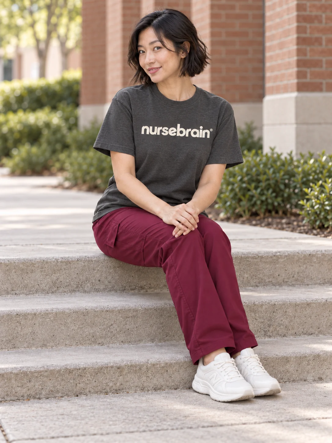 NurseBrain® Circular Tee, Dark Grey Heather product image (4)