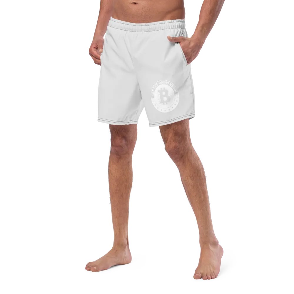 'Let The Gains Begin' Emblem Swim Trunks product image (1)