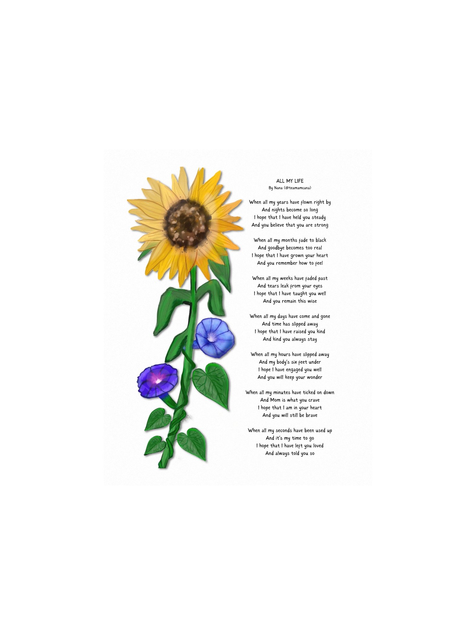 All My Life - Nana's Poem - UNFRAMED POSTER product image (1)