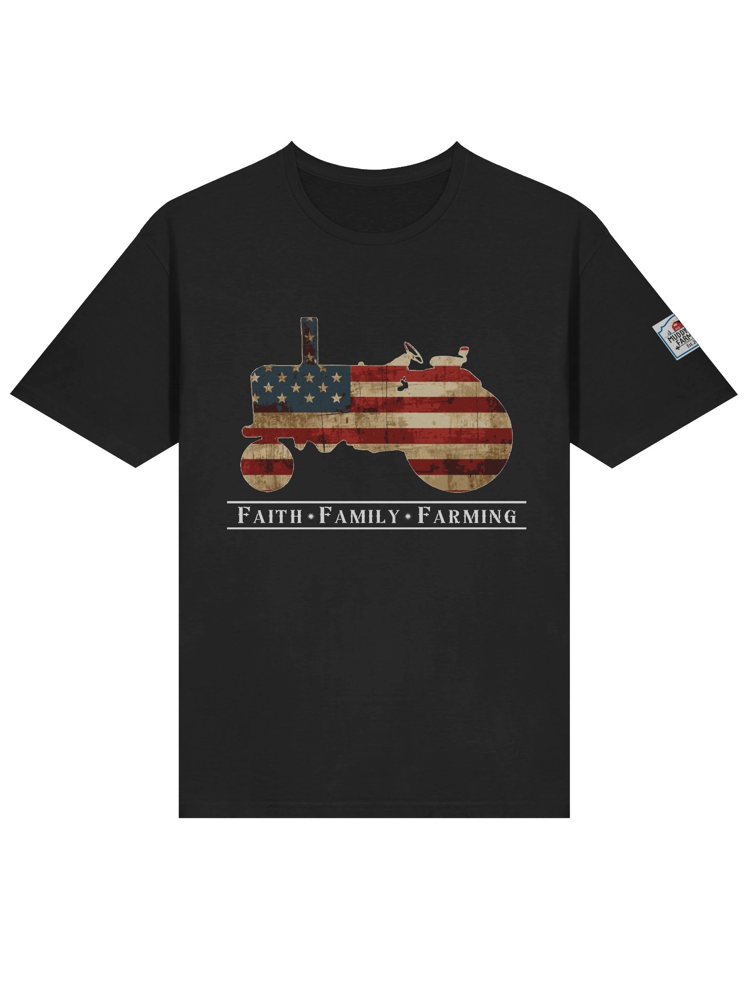Patriotic Tractor Faith Family Farming Tee (Adult) product image (1)