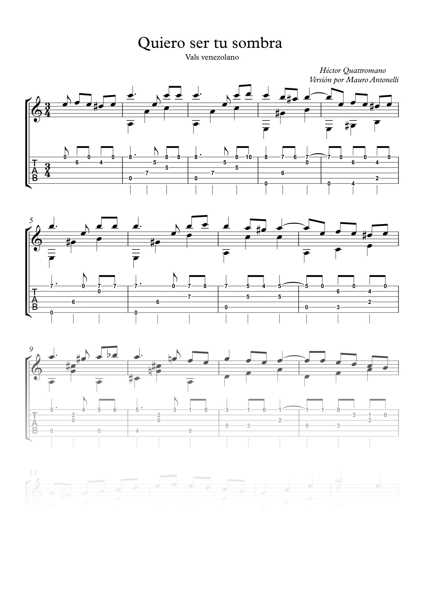 Quiero ser tu sombra - Guitarra solista - Partitura + Tabs product image (1)