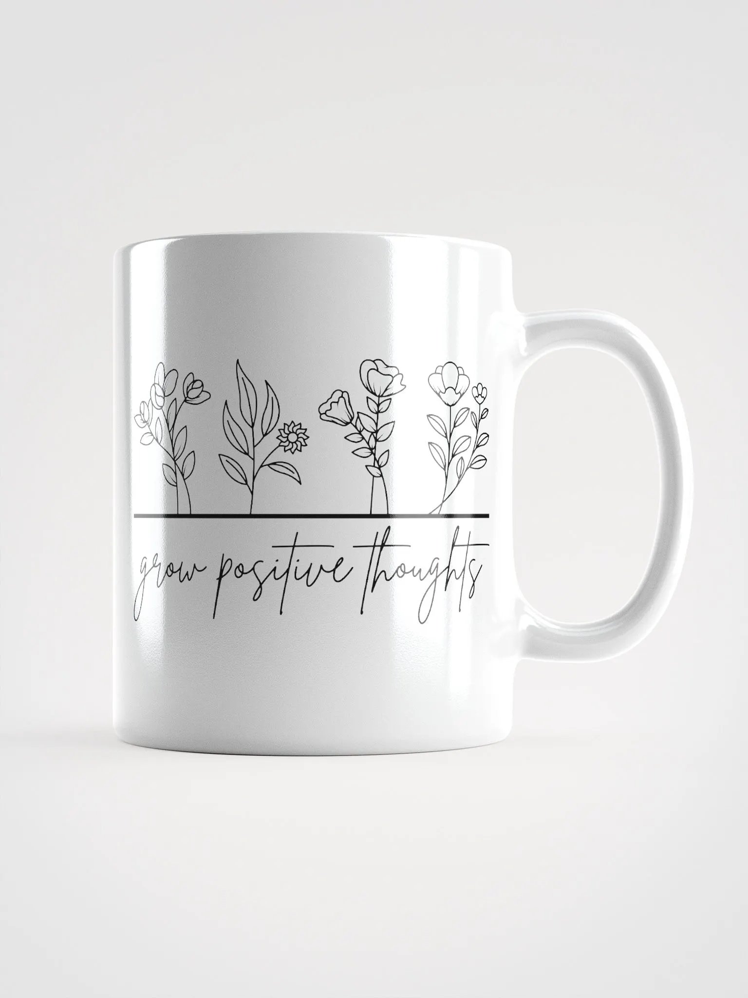 Grow Positive Thoughts White Glossy Mug product image (1)