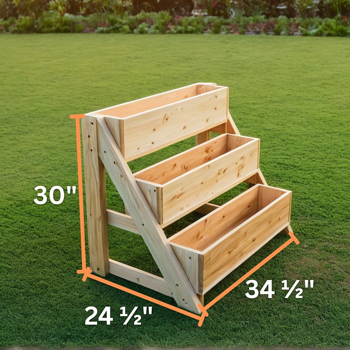 3 Tier Cedar Planter Box Plans (PDF) product image (2)