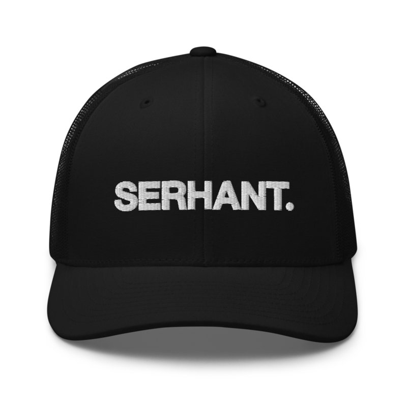 SERHANT. Black Trucker Hat with White Embroidery product image (1)