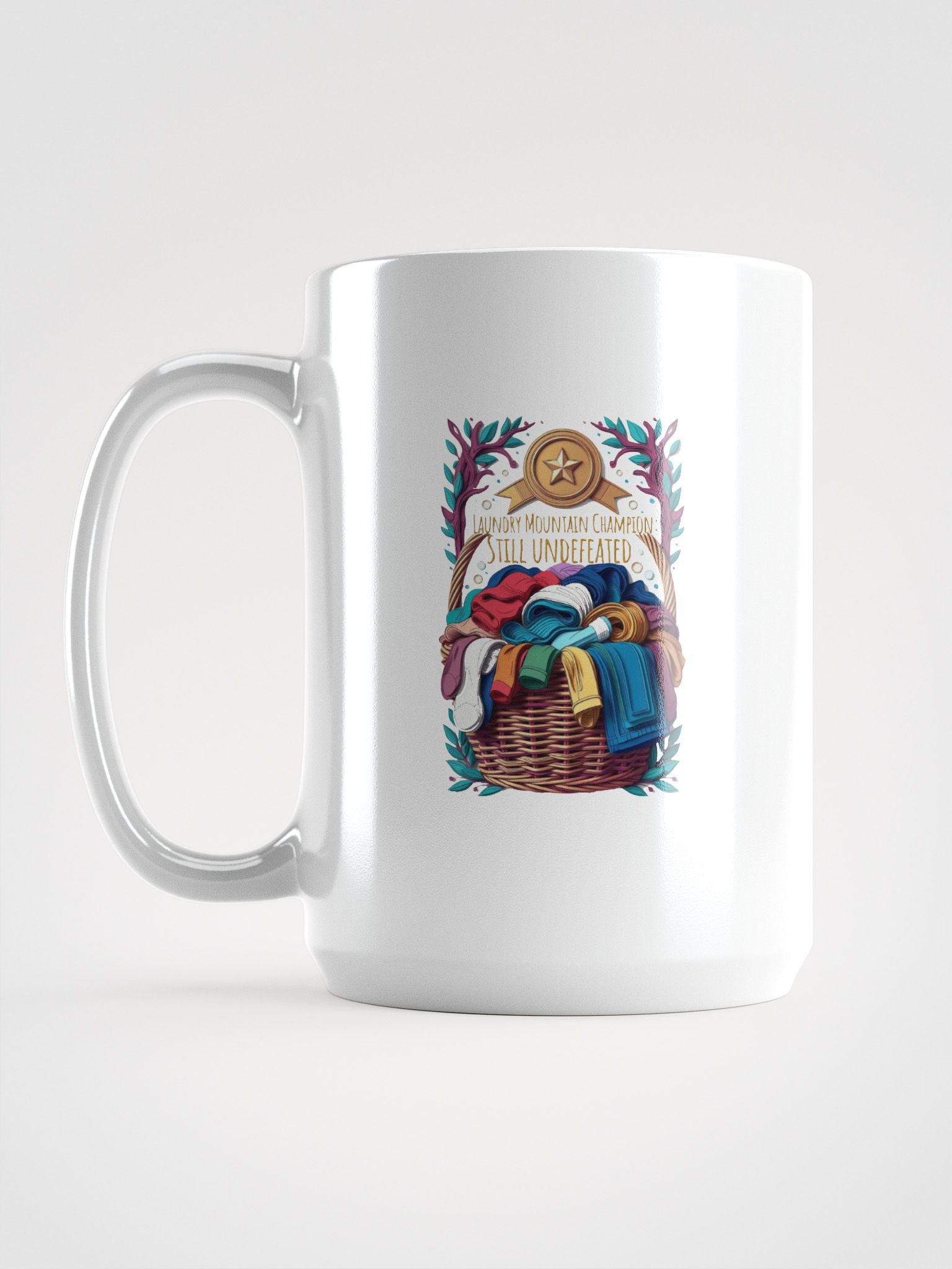 Laundry Mountain Champion Mug | Still Undefeated Funny Mom Chore Gifts product image (1)