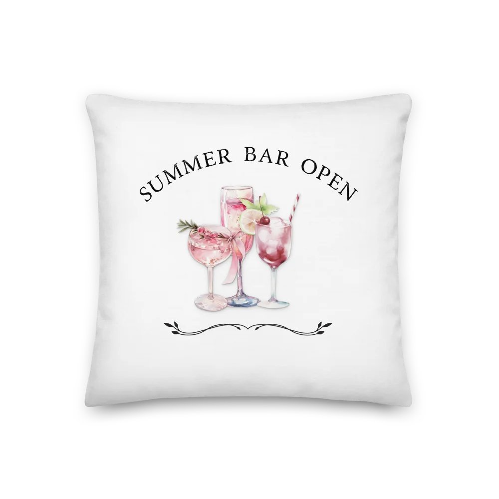 Open Summer Bar Premium Pillow / Sommer Bar Premium Kissen Geschenkidee product image (3)