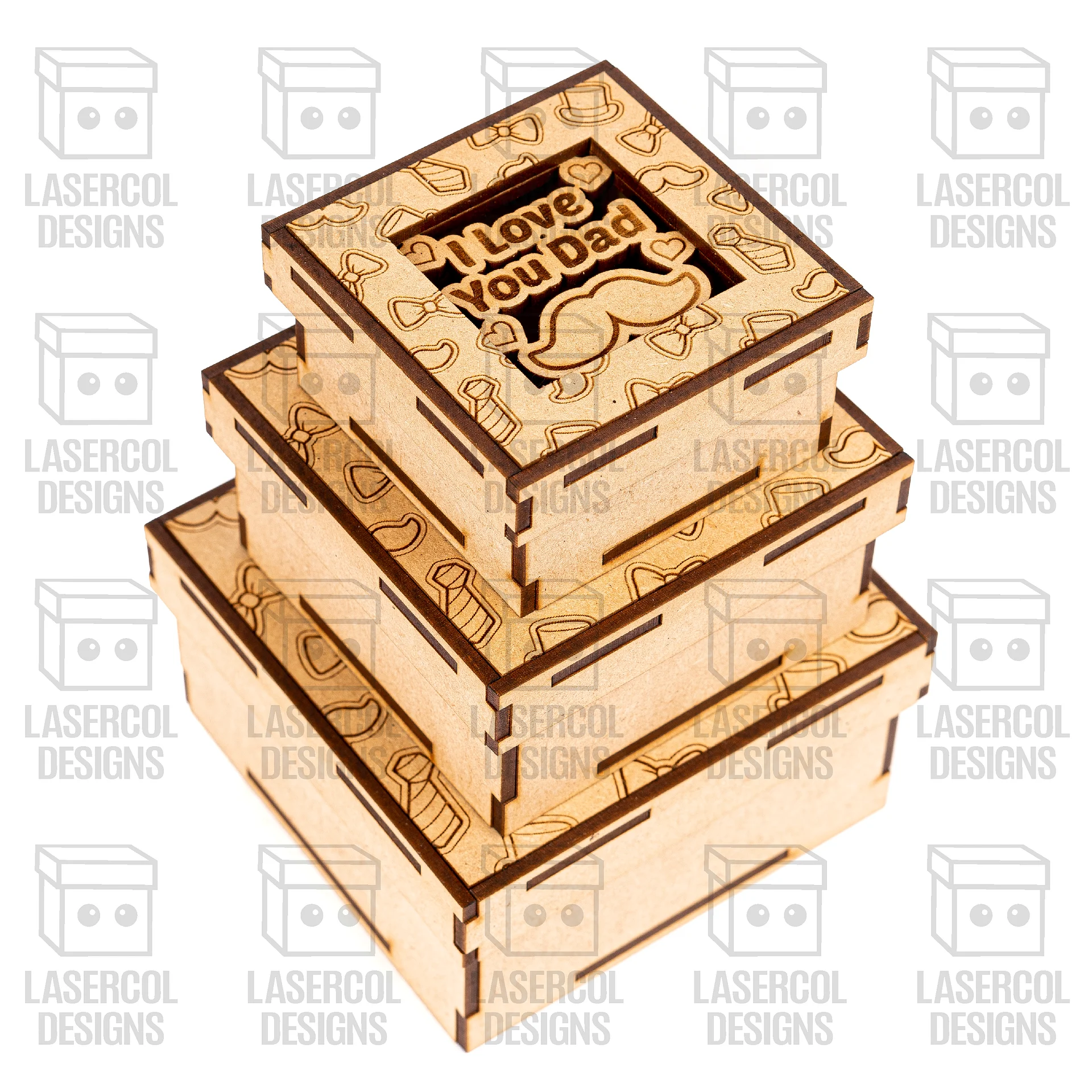Father's Day Gift Boxes Set 1 (3 Sizes, 5 Styles) - Laser Cut Files product image (6)