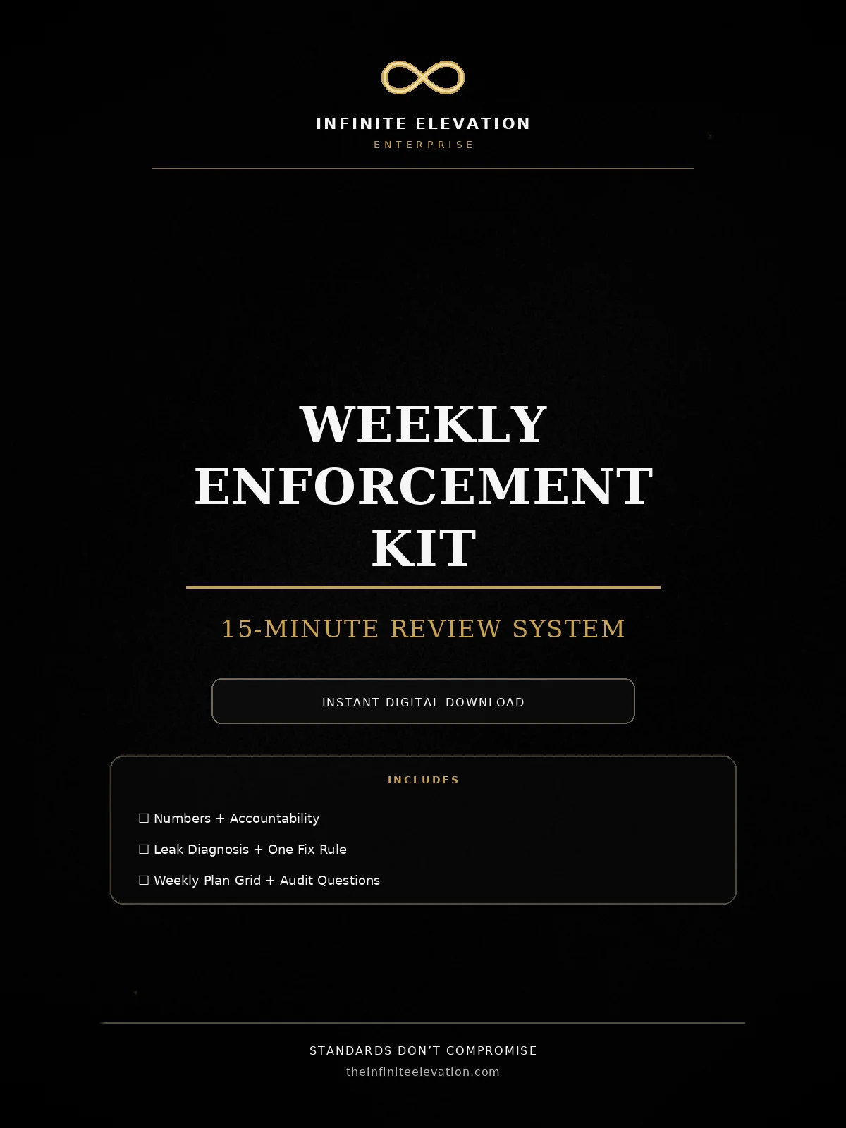 Weekly Enforcement Kit (15-Minute Review System) + Copy of Personal Growth Planner (pdf) product image (1)
